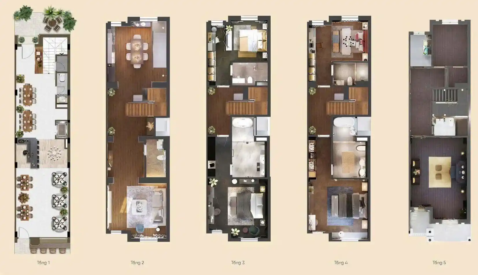 Mặt bằng minh họa nhà phố shophouse East Lake City